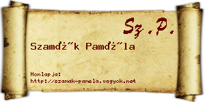 Szamák Paméla névjegykártya